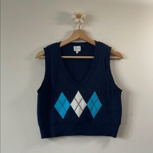 Blue Rain V-Neck Sweater in Blue